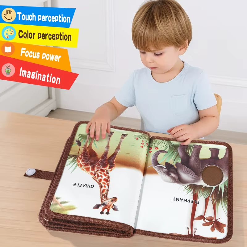 Kognitives & Taktiles Trainingsbuch – Frühes Lernspielzeug für Kinder zum Fühlen und Entdecken