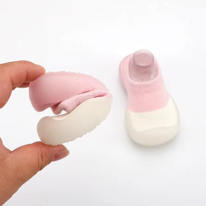 Weiche Lauflernschuhe für Babys – Rutschfeste Strickschuhe mit Gummisohle