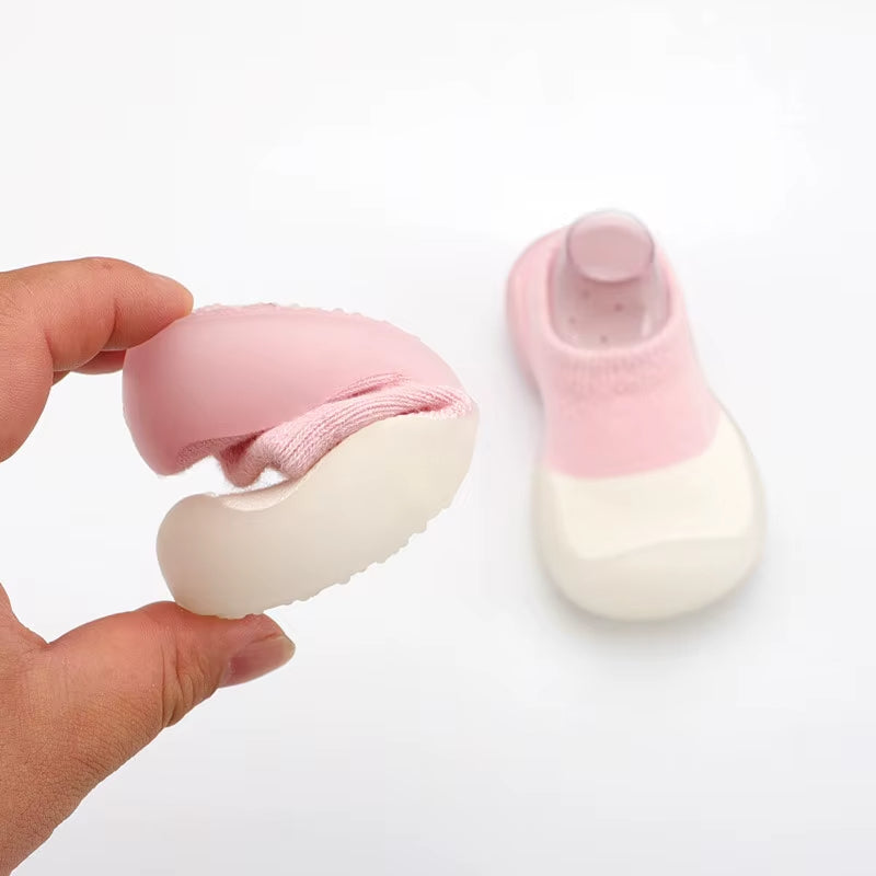 Weiche Lauflernschuhe für Babys – Rutschfeste Strickschuhe mit Gummisohle