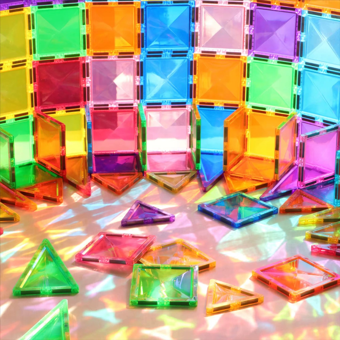 Magnetische Bausteine – 60-teiliges DIY Montessori Lernspielzeug für Kinder