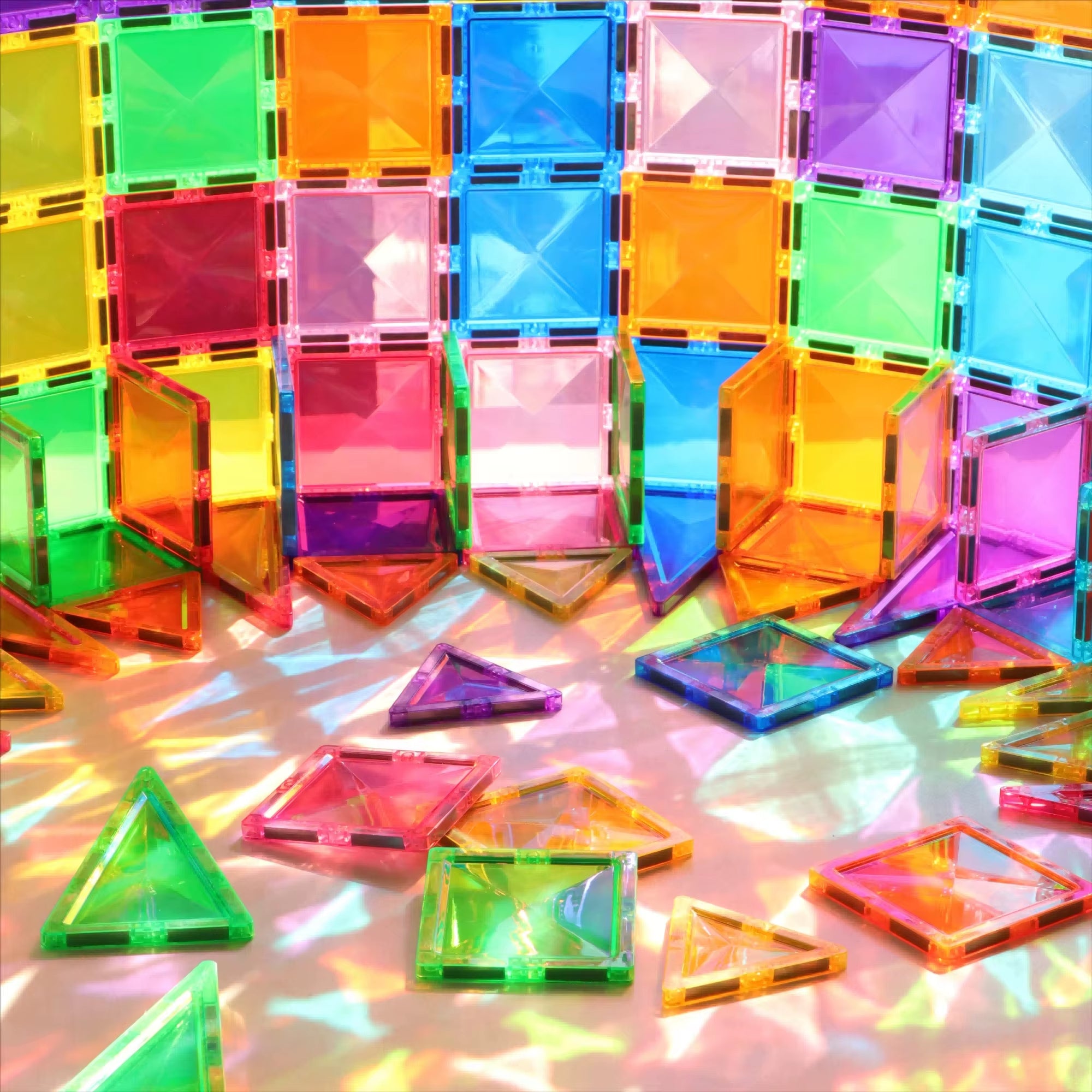 Magnetische Bausteine – 60-teiliges DIY Montessori Lernspielzeug für Kinder