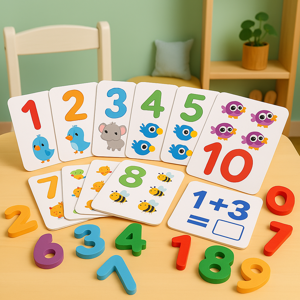 Montessori Rechenspiel mit Zahlen & Stäbchen