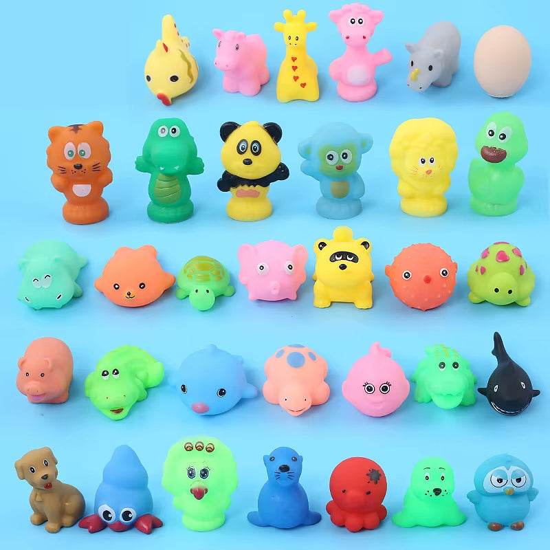 10-teiliges Baby-Badespielzeug – Weiche Gummi-Tierfiguren zum Schwimmen & Quietschen