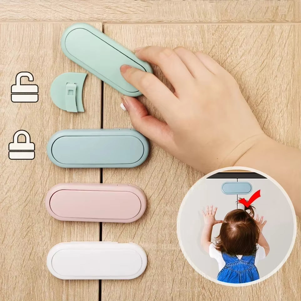 5er-Set Kindersicherungen – Unsichtbare Schrankschlösser & Türstopper für Babyschutz