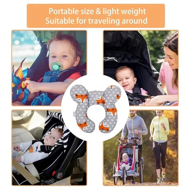 Baby Reisekissen – Ergonomisches Kopf- und Nackenkissen für Autositze, Kinderwagen & Reisen