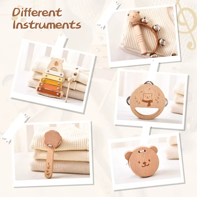 Montessori Musikspielzeug – Holz-Bär Xylophon für Babys & Kleinkinder