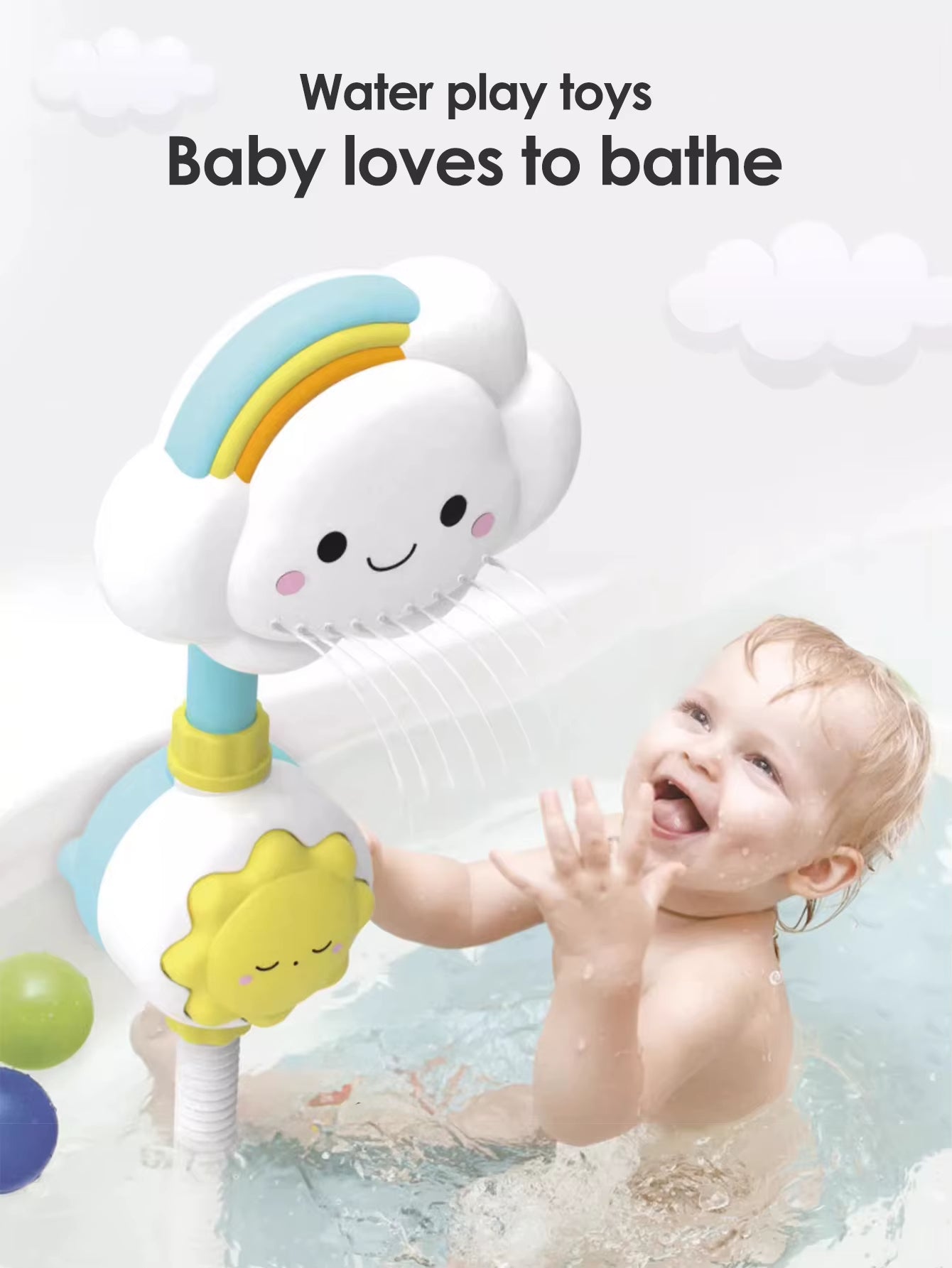 Baby Badespielzeug – Süße Wolken- & Blumendusche zum Planschen und Spritzen