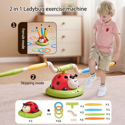2-in-1 Marienkäfer-Springseil – Interaktives Spielzeug für drinnen & draußen