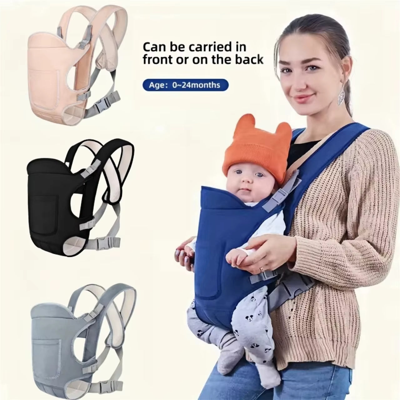 4-in-1 Babytrage – Ergonomischer & atmungsaktiver Tragerucksack für Neugeborene