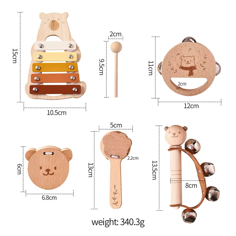 Montessori Musikspielzeug – Holz-Bär Xylophon für Babys & Kleinkinder